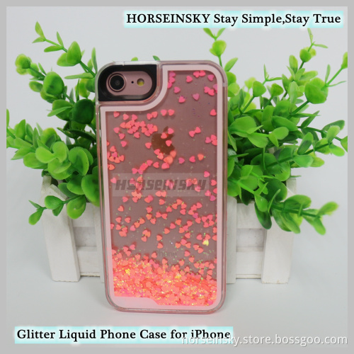 Customized Liquid Back Cover PC Cases for Girls Liquid Glitter Case